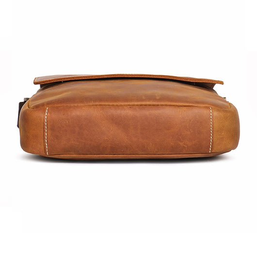 Bolso Bandolera de Cuero Genuino Hecho a Mano para Hombre - Image 12