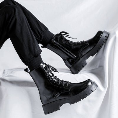 Botas Martin de Cuero Charol para Hombre con Detalles Brillantes - Image 11