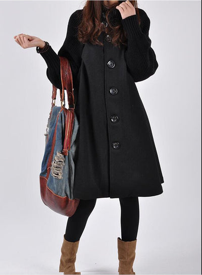 Abrigo de Lana Largo Oversize para Mujer Talla Grande - Invierno - Image 11