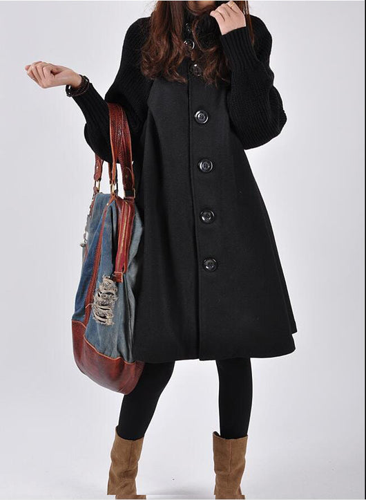 Abrigo de Lana Largo Oversize para Mujer Talla Grande - Invierno - Image 11