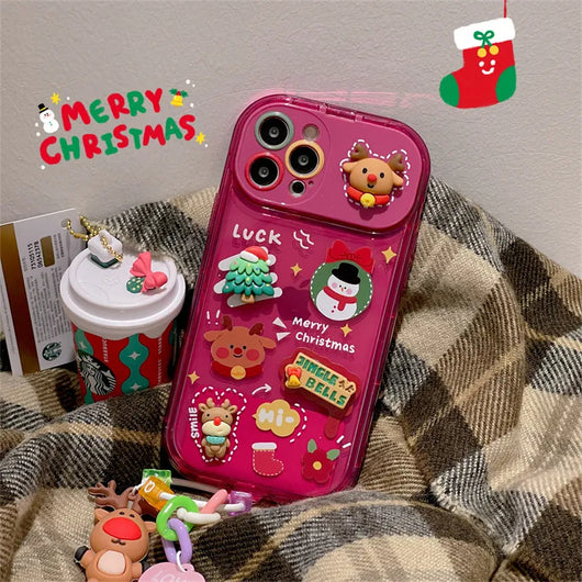 Funda iPhone Navideña con Diseño de Reno y Papá Noel - Protección Silicona Flip para iPhone 15, 14, 13, 12, 11 Pro Max - Image 18