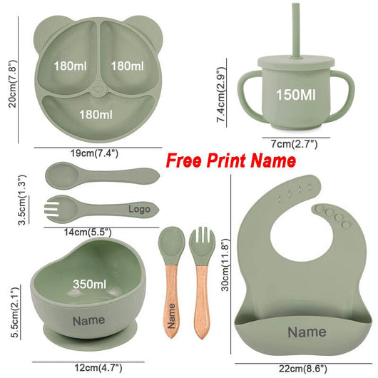 Plato de Succión Infantil con Cubiertos de Silicona Personalizado - Image 8