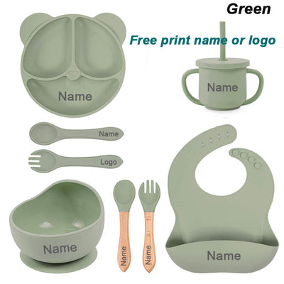 Plato de Succión Infantil con Cubiertos de Silicona Personalizado - Image 11