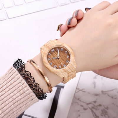 Reloj de Moda Unisex con Patrón de Bambú y Números Creativos - Image 9