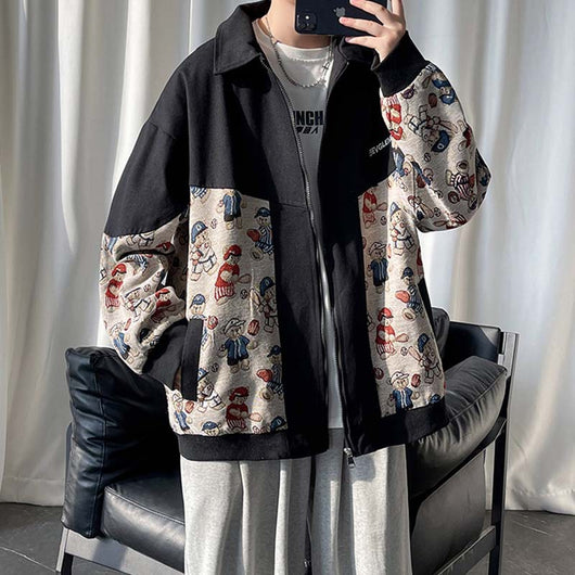 Chaqueta Retro Americana con Solapa de Contraste y Costuras Decorativas para Hombre - Image 9