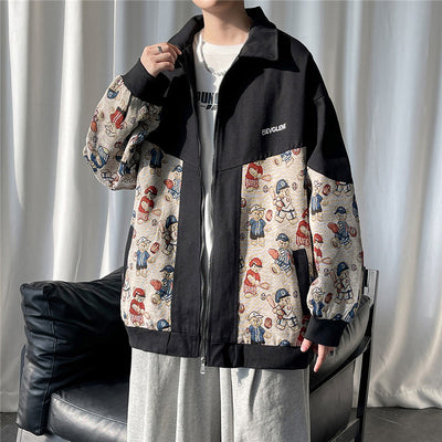 Chaqueta Retro Americana con Solapa de Contraste y Costuras Decorativas para Hombre - Image 11