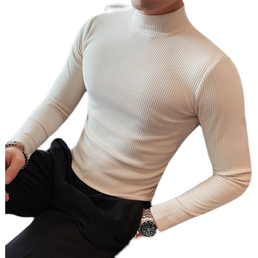 Camiseta Slim Fit a Rayas para Hombre - Otoño Invierno - Image 10