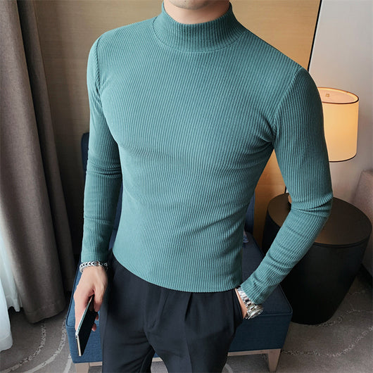 Camiseta Slim Fit a Rayas para Hombre - Otoño Invierno - Image 14
