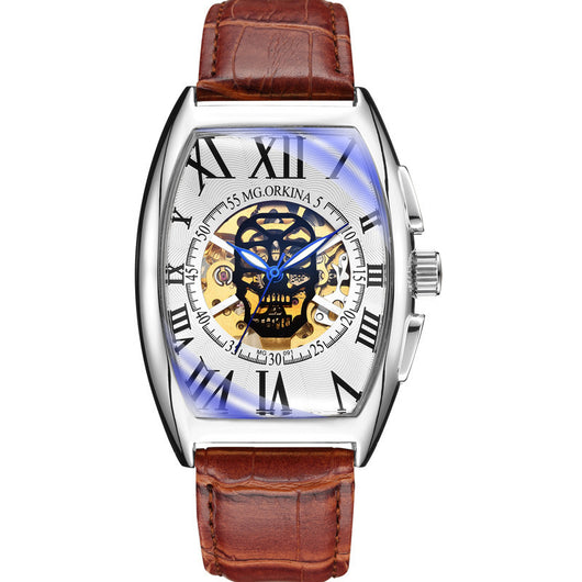 Reloj Mecánico para Hombre con Fondo Transparente y Diseño Barril - Image 18