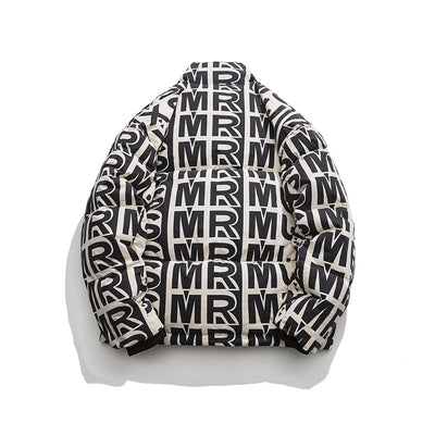 Chaqueta Acolchada Suelta para Hombre - Cuello Alto Abrigada Estilo Urbano - Image 9