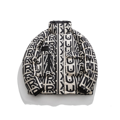 Chaqueta Acolchada Suelta para Hombre - Cuello Alto Abrigada Estilo Urbano - Image 12