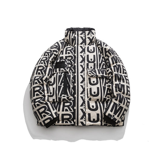 Chaqueta Acolchada Suelta para Hombre - Cuello Alto Abrigada Estilo Urbano - Image 12