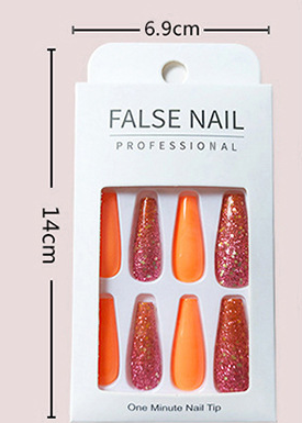 Uñas Postizas Trapezoidales con Diamantes Incrustados de Larga Duración - Image 18