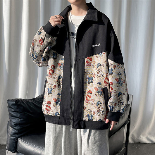 Chaqueta Retro Americana con Solapa de Contraste y Costuras Decorativas para Hombre - Image 16