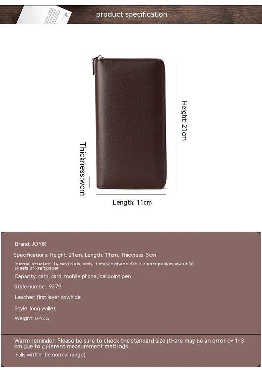 Cartera Clutch de Cuero Genuino con Diseño de Cinturón para Hombre - Image 7