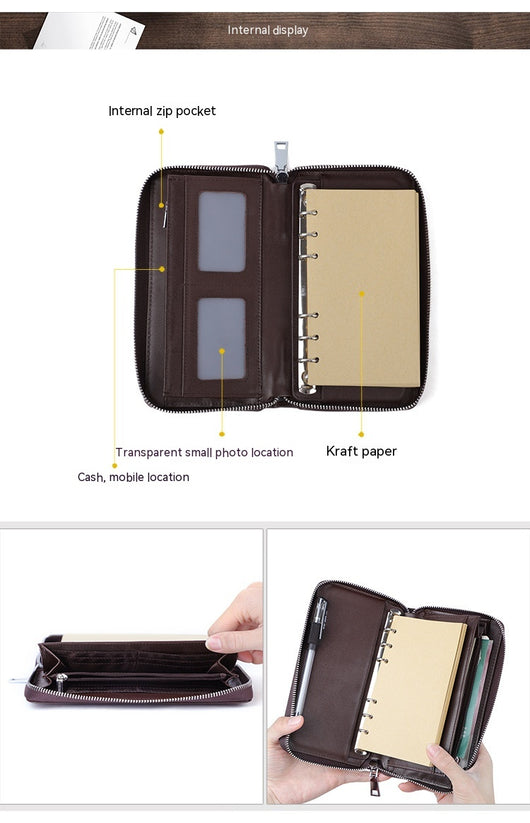 Cartera Clutch de Cuero Genuino con Diseño de Cinturón para Hombre - Image 8