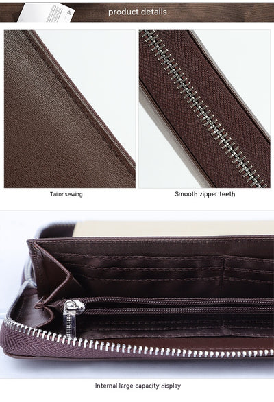Cartera Clutch de Cuero Genuino con Diseño de Cinturón para Hombre - Image 9