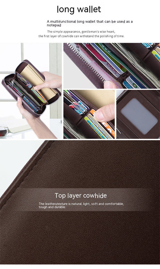 Cartera Clutch de Cuero Genuino con Diseño de Cinturón para Hombre - Image 10