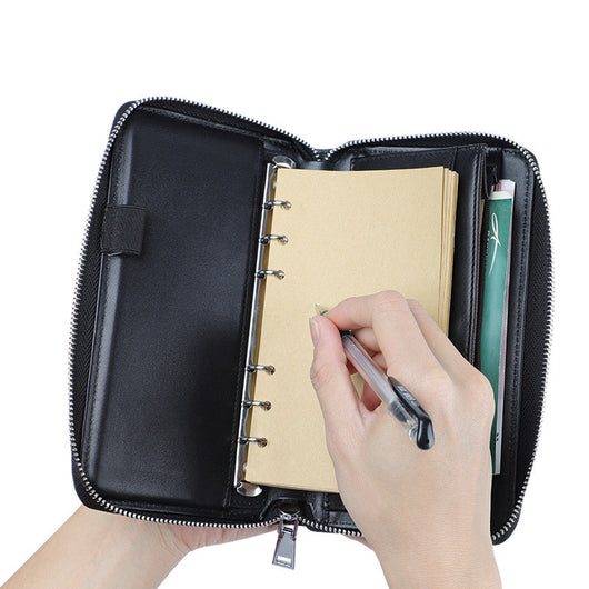 Cartera Clutch de Cuero Genuino con Diseño de Cinturón para Hombre - Image 12