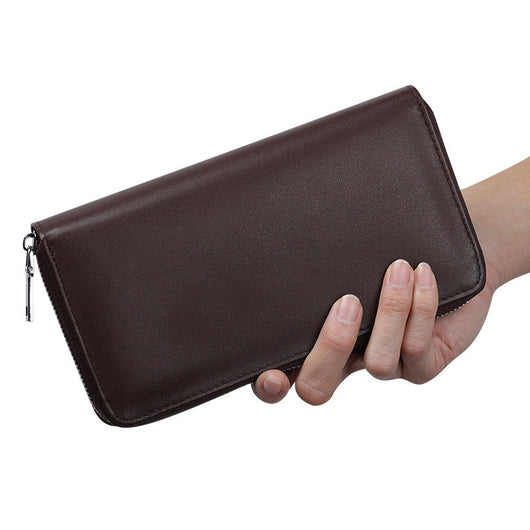 Cartera Clutch de Cuero Genuino con Diseño de Cinturón para Hombre - Image 14