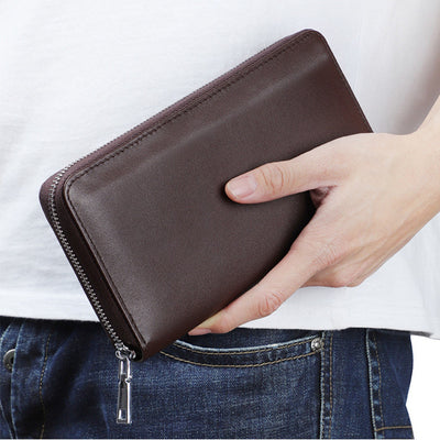 Cartera Clutch de Cuero Genuino con Diseño de Cinturón para Hombre - Image 16