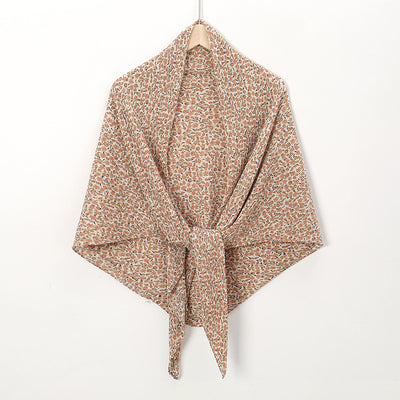 Pañuelo Cuadrado de Gasa Estampado Perla con Pliegues - Image 37