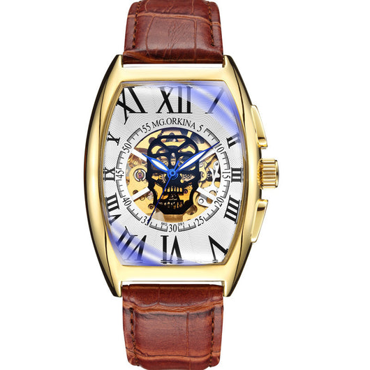 Reloj Mecánico para Hombre con Fondo Transparente y Diseño Barril - Image 21