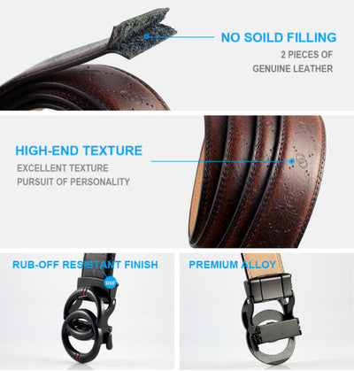 Cinturón de Cuero Genuino para Hombre con Hebilla Automática de Aleación - Image 14