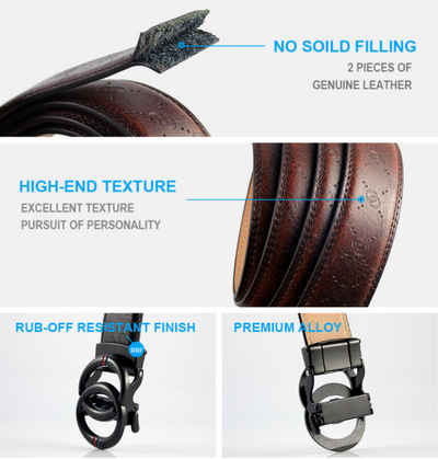 Cinturón de Cuero Genuino para Hombre con Hebilla Automática de Aleación - Image 14