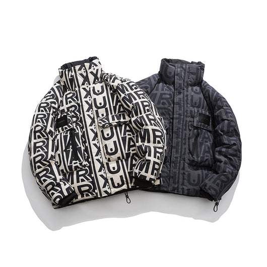 Chaqueta Acolchada Suelta para Hombre - Cuello Alto Abrigada Estilo Urbano - Image 16