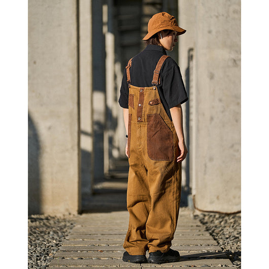Overol Retro Holgado con Tirantes en Khaki Trendy - Image 3