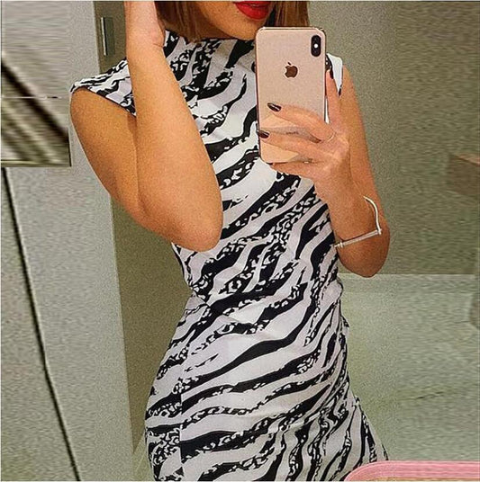 Vestido Sin Mangas con Estampado de Cebra