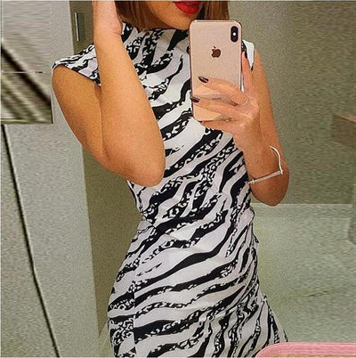 Vestido Sin Mangas con Estampado de Cebra