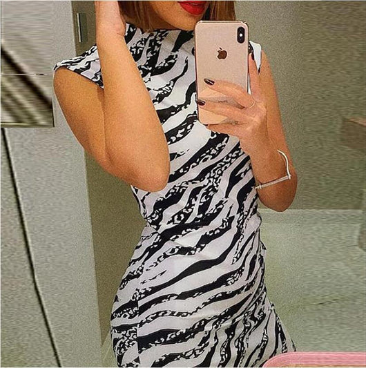 Vestido Sin Mangas con Estampado de Cebra