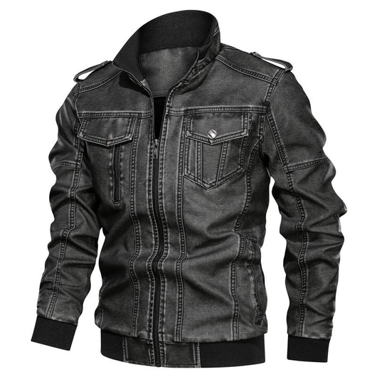Abrigo de Cuero PU Estilo Europeo y Americano para Hombre - Image 7