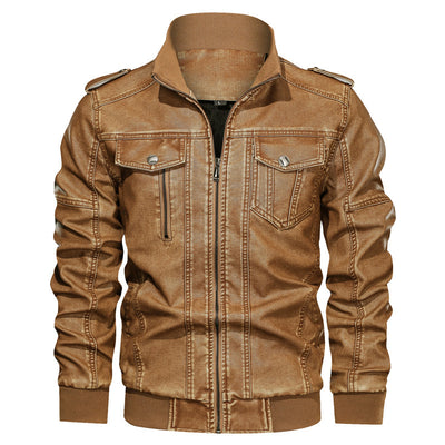 Abrigo de Cuero PU Estilo Europeo y Americano para Hombre - Image 17