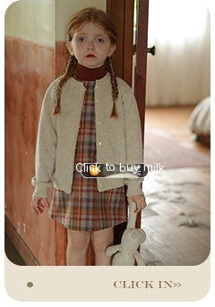 Cardigan de Lana Pura para Niña - Azul Niebla con Detalle Albaricoque - Image 12