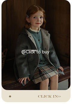 Cardigan de Lana Pura para Niña - Azul Niebla con Detalle Albaricoque - Image 16