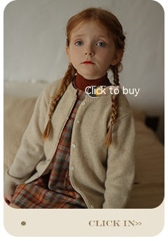 Cardigan de Lana Pura para Niña - Azul Niebla con Detalle Albaricoque - Image 17