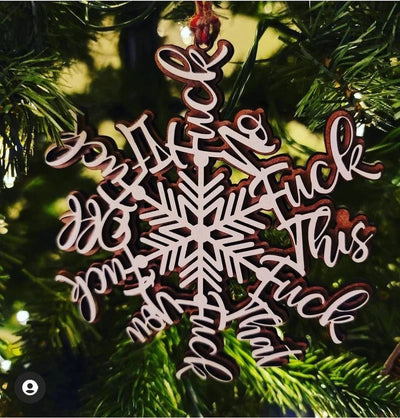 Adorno Navideño Colgante Forma de Copo de Nieve con Letras - Image 6