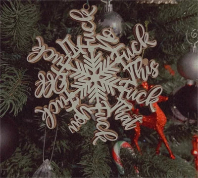 Adorno Navideño Colgante Forma de Copo de Nieve con Letras - Image 8