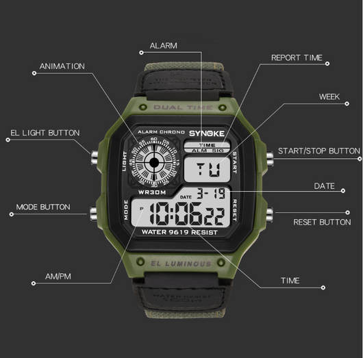 Reloj Deportivo Retro Luminoso Resistente al Agua para Hombre - Image 13