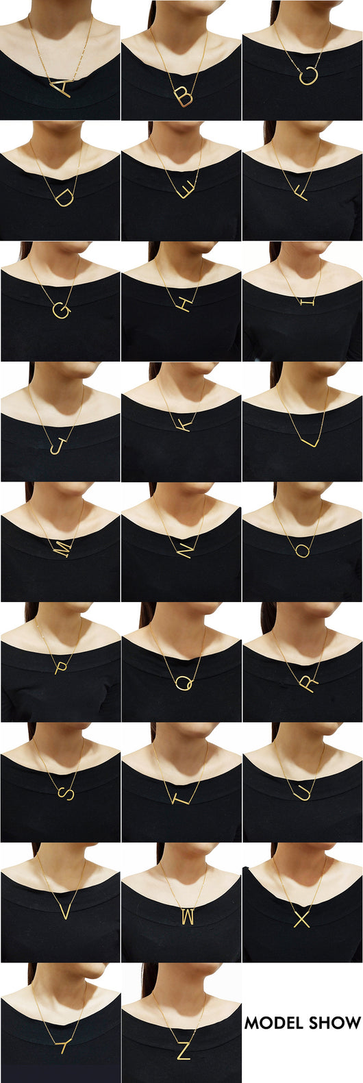 Collar Inicial Acero Inoxidable Chapado en Oro Rosa - Image 81