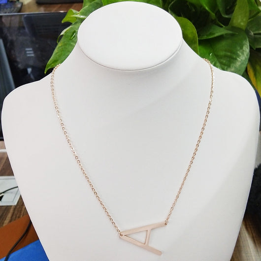 Collar Inicial Acero Inoxidable Chapado en Oro Rosa - Image 88