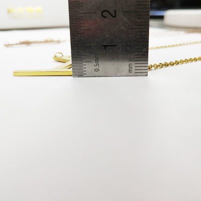 Collar Inicial Acero Inoxidable Chapado en Oro Rosa - Image 95