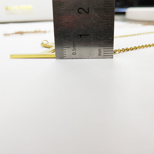 Collar Inicial Acero Inoxidable Chapado en Oro Rosa - Image 95