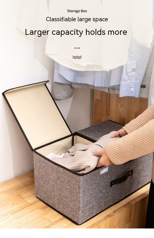 Caja Organizadora Plegable de Algodón y Lino con Doble Tapa - Image 9