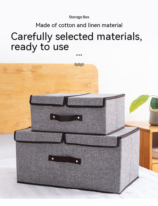 Caja Organizadora Plegable de Algodón y Lino con Doble Tapa - Image 10