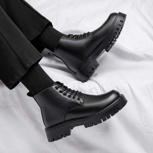 Botas Británicas de Cuero Cálidas con Suela Reforzada - Estilo Clásico - Image 8