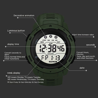 Reloj Electrónico Multifuncional Estilo Coreano para Hombre - Image 8